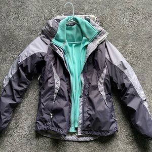 North Face rain jacket with fleece insert